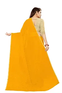 Rhey The Women's beautiful Foil Printed Saree With unstitched blouse piece for women's and girl's (Yellow)-thumb1