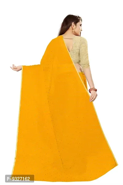 Rhey The Women's beautiful Foil Printed Saree With unstitched blouse piece for women's and girl's (Yellow)-thumb2