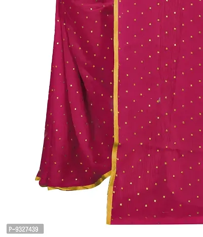 Rhey The Women's beautiful Foil Printed Saree With unstitched blouse piece for women's and girl's (Pink)-thumb3