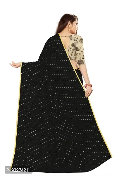 Rhey The Women's beautiful Foil Printed Saree With unstitched blouse piece for women's and girl's (Black)-thumb4