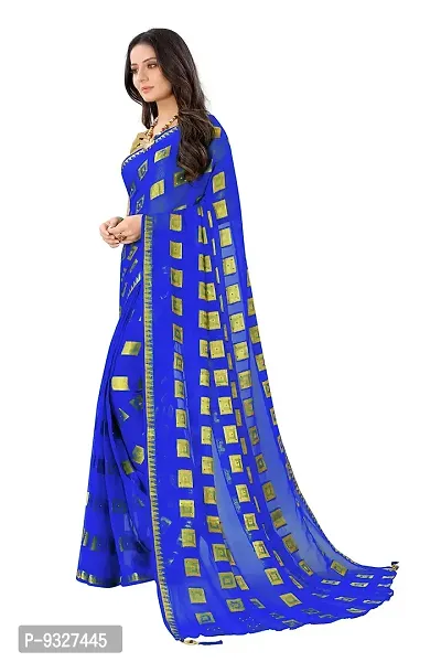 Rhey Women's Woven Pure Chiffon Saree With Blouse Piece (TEMP05KK_Blue)-thumb2
