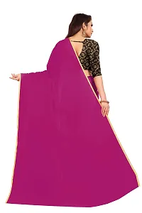 Rhey The Festive Plain Georgette Saree With Unstitched Jaquard Blouse Piece (Purple)-thumb3