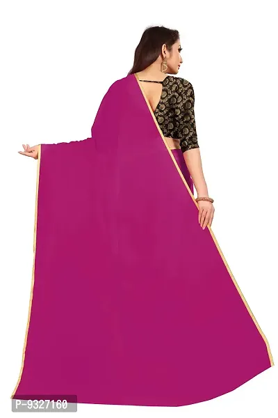 Rhey The Festive Plain Georgette Saree With Unstitched Jaquard Blouse Piece (Purple)-thumb4