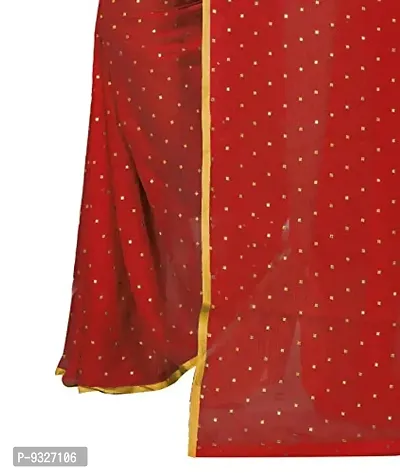 Rhey The Women's beautiful Foil Printed Saree With unstitched blouse piece for women's and girl's (Red)-thumb5