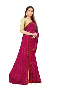 Rhey The Women's beautiful Foil Printed Saree With unstitched blouse piece for women's and girl's (Pink)-thumb4