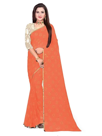 Womens Chiffon Saree With Blouse Piece