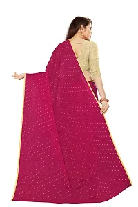 Rhey The Women's beautiful Foil Printed Saree With unstitched blouse piece for women's and girl's (Pink)-thumb1