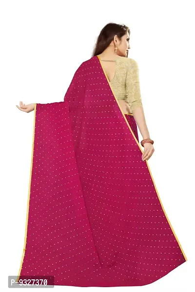 Rhey The Women's beautiful Foil Printed Saree With unstitched blouse piece for women's and girl's (Pink)-thumb2