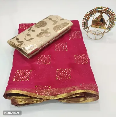 Stylish Pink Chiffon Sarees For Women