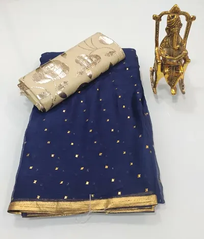 Fancy Chiffon Saree with Blouse Piece for Women