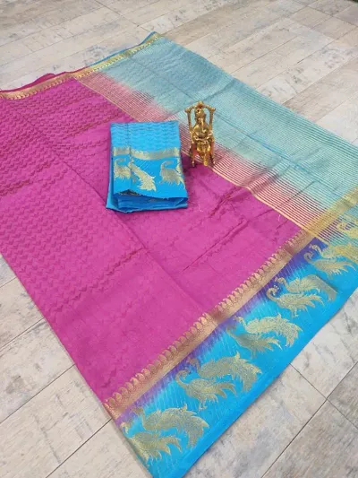 Beautiful Silk Blend Saree with Blouse piece