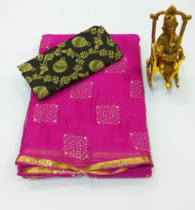 Fancy Chiffon Saree with Blouse Piece for Women