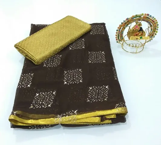 Fancy Chiffon Saree with Blouse Piece for Women