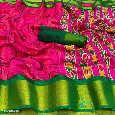 Rhey Bhagalpuri Digital Floral Print Cotton Silk Saree-thumb0