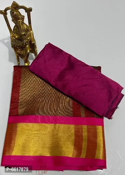 Rhey Cotton Silk Saree With Unstitched Blouse Piece-thumb0