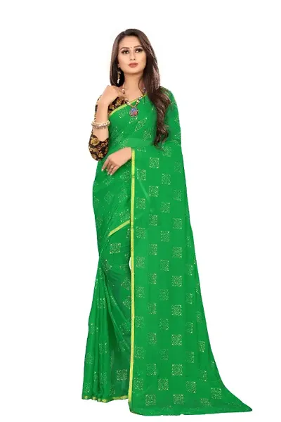 Tokyo Trade Womens Bollywood Chiffon Saree With Unstitched Blouse Piece