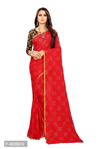 Rhey Box Foil Pattern Printed Bollywood Chiffon Saree