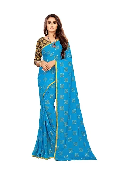 Alluring Chiffon Saree with Blouse piece 