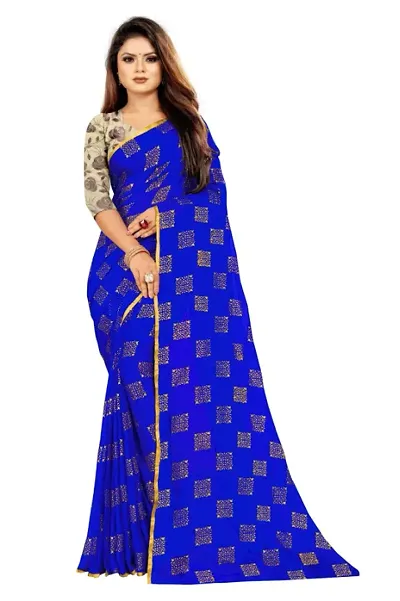 Best Selling Chiffon Saree with Blouse piece 