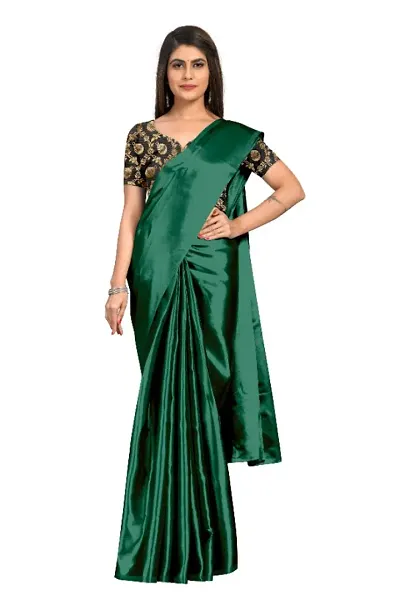 Trending Satin Saree with Blouse piece