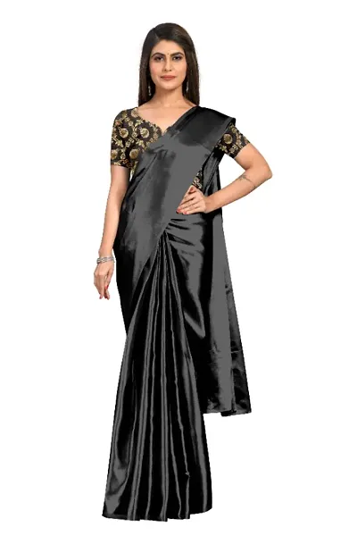 Beautiful Satin Saree with Blouse piece for Women