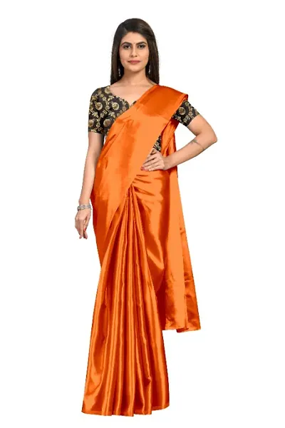 Elegant Satin Saree with Blouse piece 