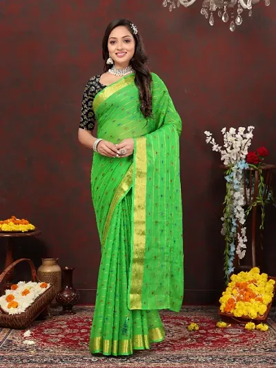 Aarushi Fancy Chiffon Saree with Blouse Piece for Women