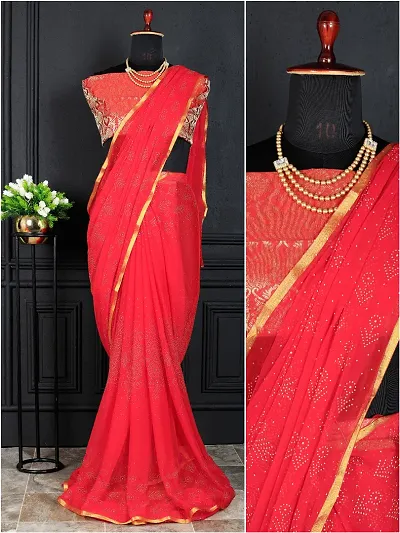 Best Selling Chiffon Saree with Blouse piece