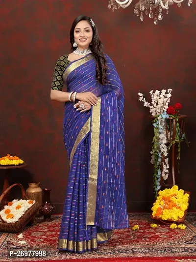 Classic Chiffon Saree with Blouse piece-thumb0