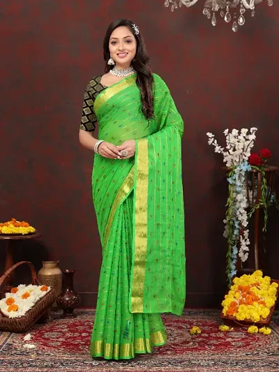 Aarushi Fancy Chiffon Saree with Blouse Piece for Women