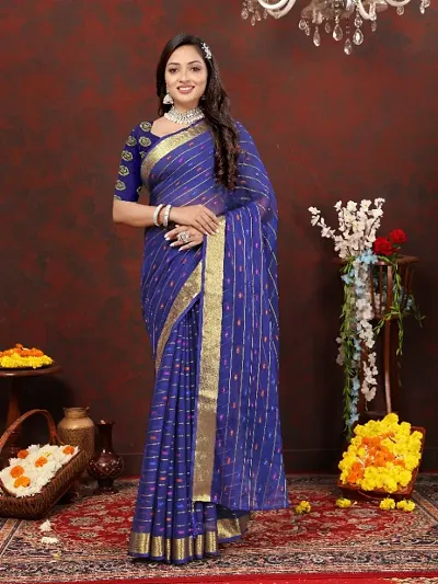 Classic Chiffon Saree with Blouse piece