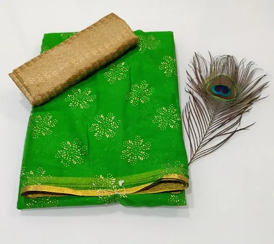 New Trendy Nazmin Chiffon Saree With Blouse Piece