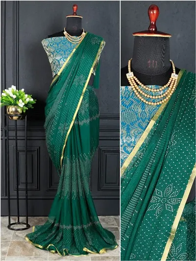 New In Chiffon Saree with Blouse piece
