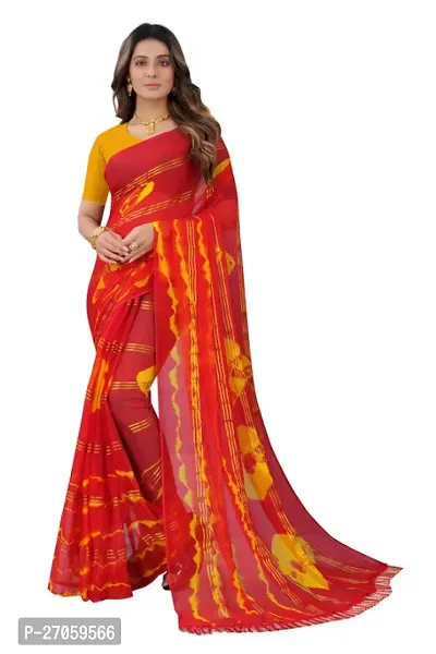 Classic Chiffon Saree with Blouse piece for Women-thumb0