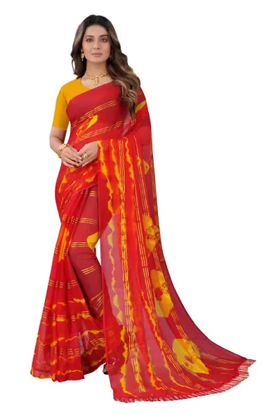 Glamorous Chiffon Saree with Blouse piece