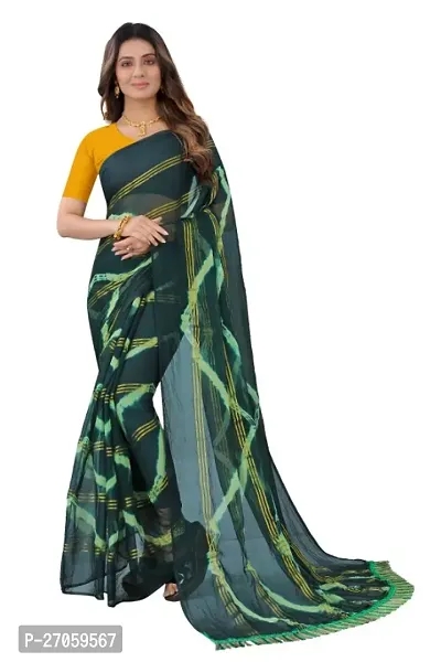 Classic Chiffon Saree with Blouse piece for Women-thumb0