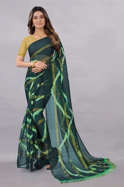 Elegant Chiffon Saree with Blouse piece
