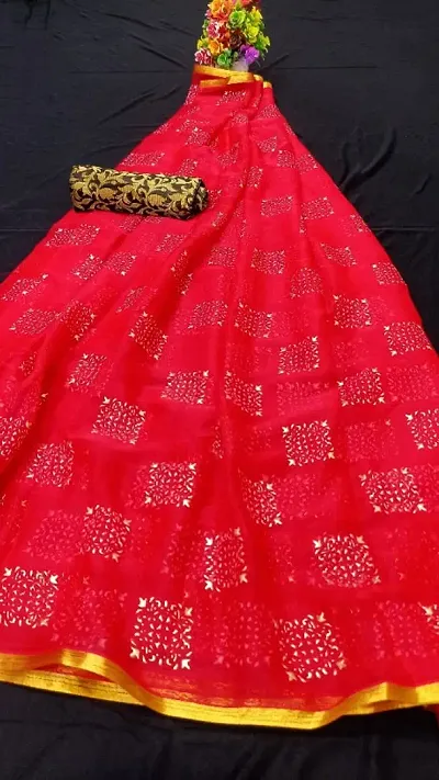Glamorous Chiffon Saree with Blouse piece 