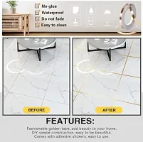 Tile Tape Gap Sealing For Floor Tape Waterproof, Gold Tile Tape For Walls Strip Stickers For Flooring, Self-Adhesive Sticker (Gold, 50 x 1 Cm)-thumb4