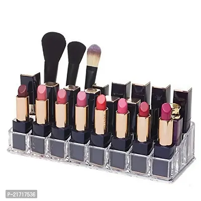 Vitzie Acrylic Multi Purpose Lipstick Cosmetics Stand Display Holder 24 Section Makeup Holder Home Storage Box (Multicolor)-thumb3