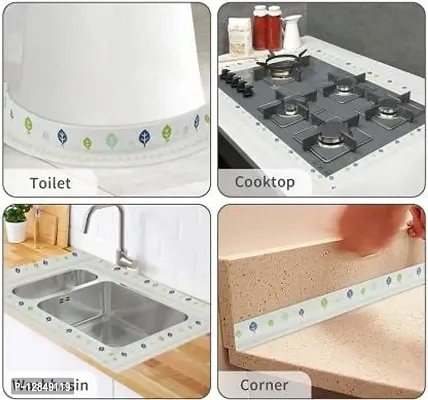 Oil Proof Caulk Tape Strip PVC Self Adhesive Caulking Sealing Tape For Kitchen Sink Platform Toilet Bathroom Shower And Bathtub (Printed Edge)-thumb4