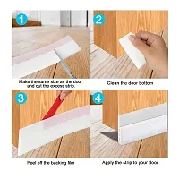 Self-Adhesive Epdm Sealing Strip Tape, Sound Proof/Dust Proof Doors And Windows Foam Seal Strip Rubber Weather-strip Pack Of 1 (Bottom Door Tape (White)-thumb3