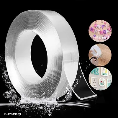 Double Sided Adhesive Silicon Tape | Transparent | Heavy Duty | Heat Resistant | Multi Functional | Washable | Sticky | No Trace | Anti-Slip Gel | Nano Grip Tape-thumb2