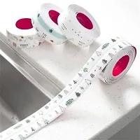 Oil Proof Caulk Tape Strip PVC Self Adhesive Caulking Sealing Tape For Kitchen Sink Platform Toilet Bathroom Shower And Bathtub (Printed Edge)-thumb1