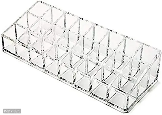 Vitzie Lipstick Holder 24 Section Acrylic Makeup Organiser Transparent Makeup Cosmetic Storage Box Lipstick Nail Polish Holder Display Stand (Acrylic, 24 Section)