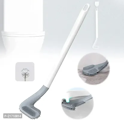 Vitzie Golf Silicon Toilet Brush with Slim No-Slip Long Handle, Flex Toilet Brush Anti-drip Set, 360 Deep Golf Head Brush Toilet Bowl Cleaner Brush, Golf Toilet Brushes for Bathroom Cleaning Brush-thumb0