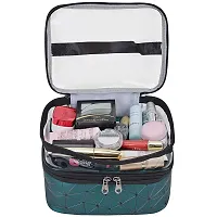 MKPCW Makeup Bags Double layer Travel Cosmetic Cases Make up Organizer Toiletry Bags (Dark green)-thumb3