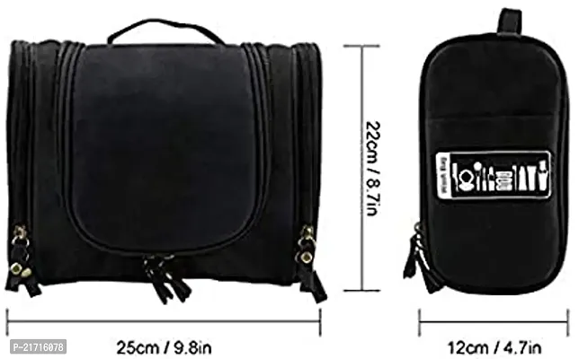 Vitzie Multifunctional Travel Bag Extra Large Makeup Organiser with Hook (Black)-thumb2