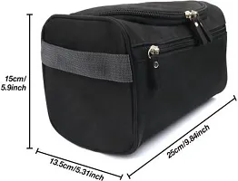 Hanging Travel Toiletry Bag, Waterproof Dopp Kit for Shaving Makeup Accessories, Men Cosmetic Organizer with Large Capacity, for Gym, Camping - Black-thumb1