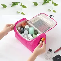 Travel Toiletry Case For Men And Women Makeup Organizer Cosmetic Case Bag Household Grooming Kit Storage Travel Makeup Bag with Hook Travel Toiletry Kit  (Pink)-thumb1